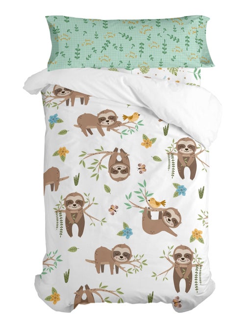 Parure housse de couette 2 pièces Happy sloth "Happyfriday" - Kiabi Parure housse de couette 2 pièces Happy sloth "Happyfriday" - Kiabi