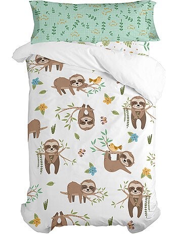 Parure housse de couette 2 pièces Happy sloth "Happyfriday