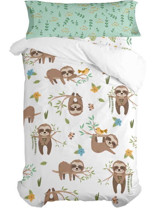 Parure housse de couette 2 pièces Happy sloth "Happyfriday" - Kiabi Parure housse de couette 2 pièces Happy sloth "Happyfriday" - Kiabi