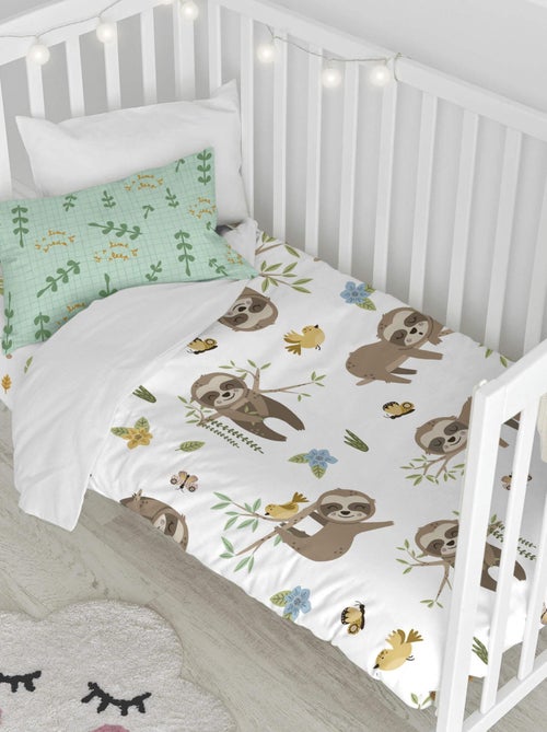 Parure housse de couette 2 pièces happy sloth lit bébé "happyfriday" - Kiabi Parure housse de couette 2 pièces happy sloth lit bébé "happyfriday" - Kiabi