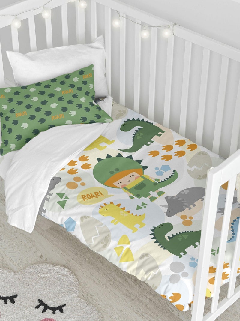 Parure housse de couette 2 pièces Happydino Berceau "Happyfriday" Multicolore - Kiabi