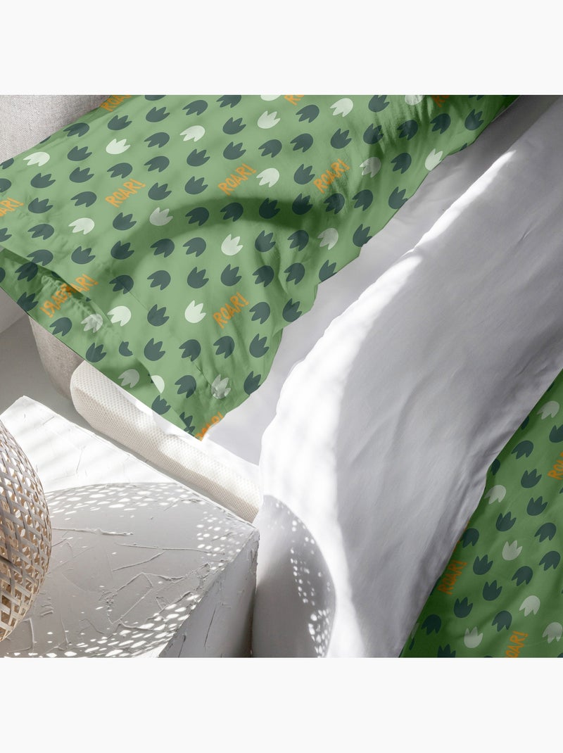 Parure housse de couette 2 pièces Happydino (D) "Happyfriday" Blanc - Kiabi