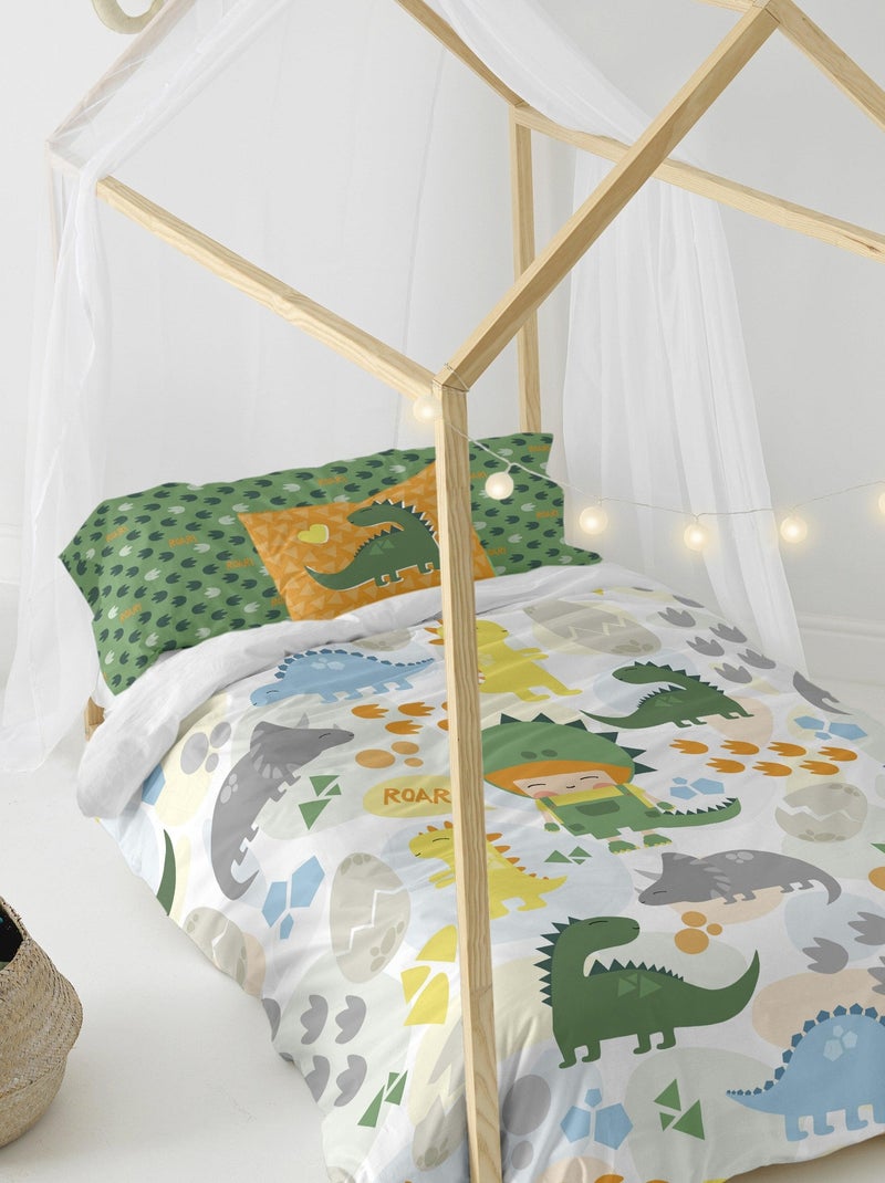 Parure housse de couette 2 pièces Happydino "Happyfriday" Multicolore - Kiabi