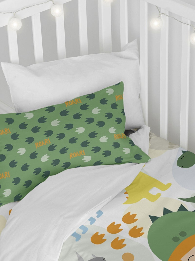 Parure housse de couette 2 pièces Happydino Lit Bébé "Happyfriday" Multicolore - Kiabi