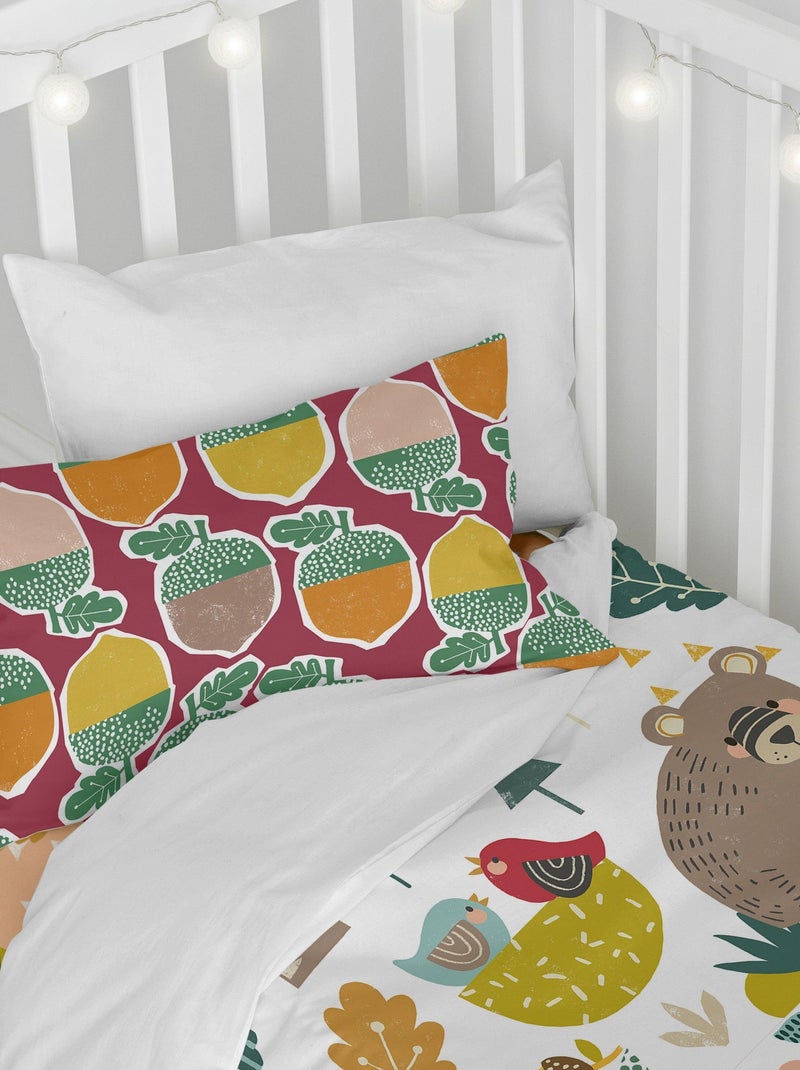 Parure housse de couette 2 pièces Harvestwood Lit Bébé "Happyfriday" Blanc Jaune - Kiabi