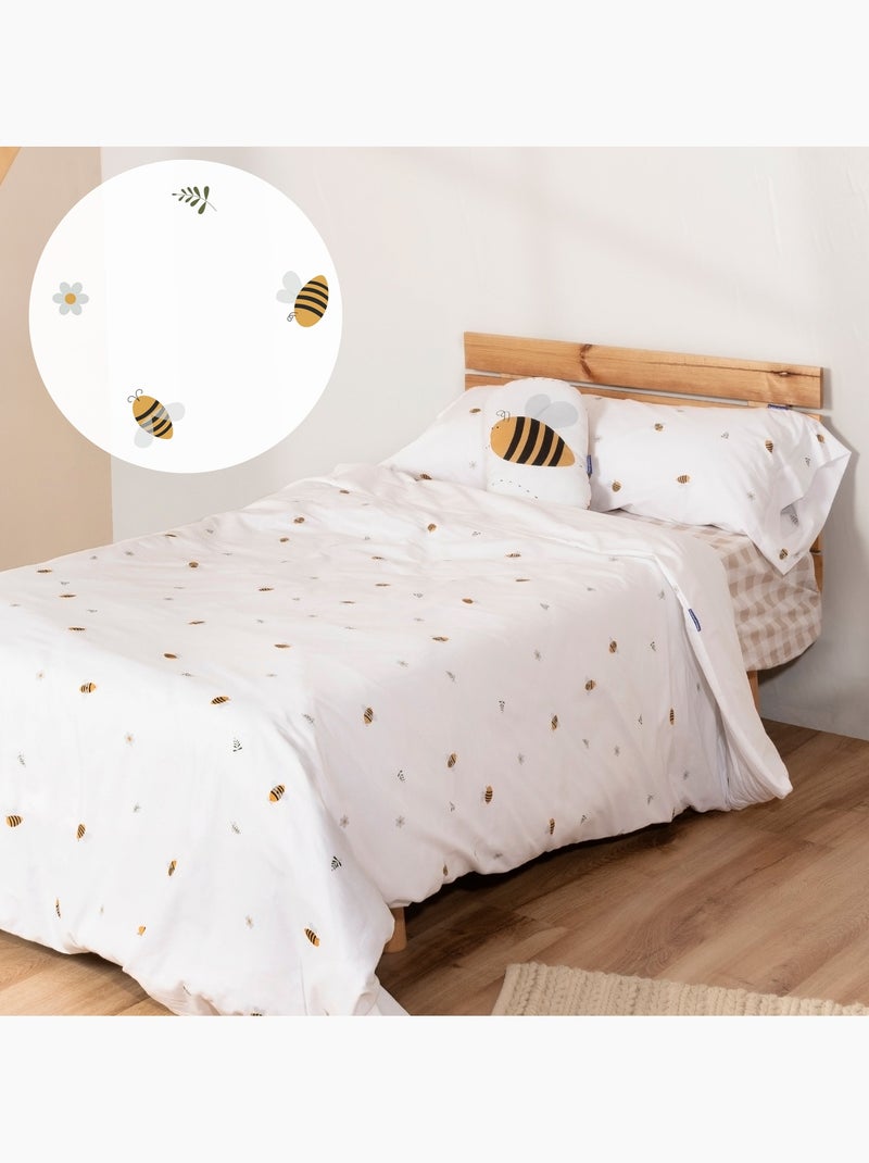 Parure housse de couette 2 pièces Honey "Happyfriday" Multicolore - Kiabi