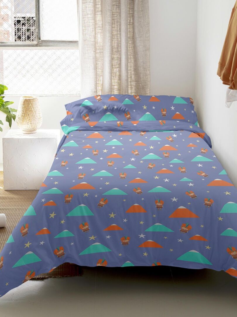 Kit De Couette Cabane En Rondins 12 Blocs - Tissu Batik Pacific Nights, 100% Coton, Neuf