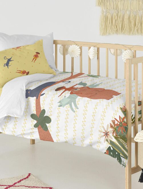 Caradou parure de lit enfant 90x190cm avec couette motif jungle