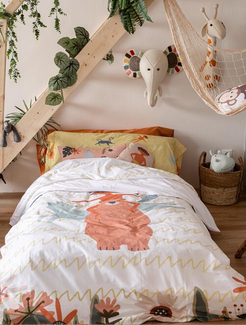 Caradou parure de lit enfant 90x190cm avec couette motif jungle