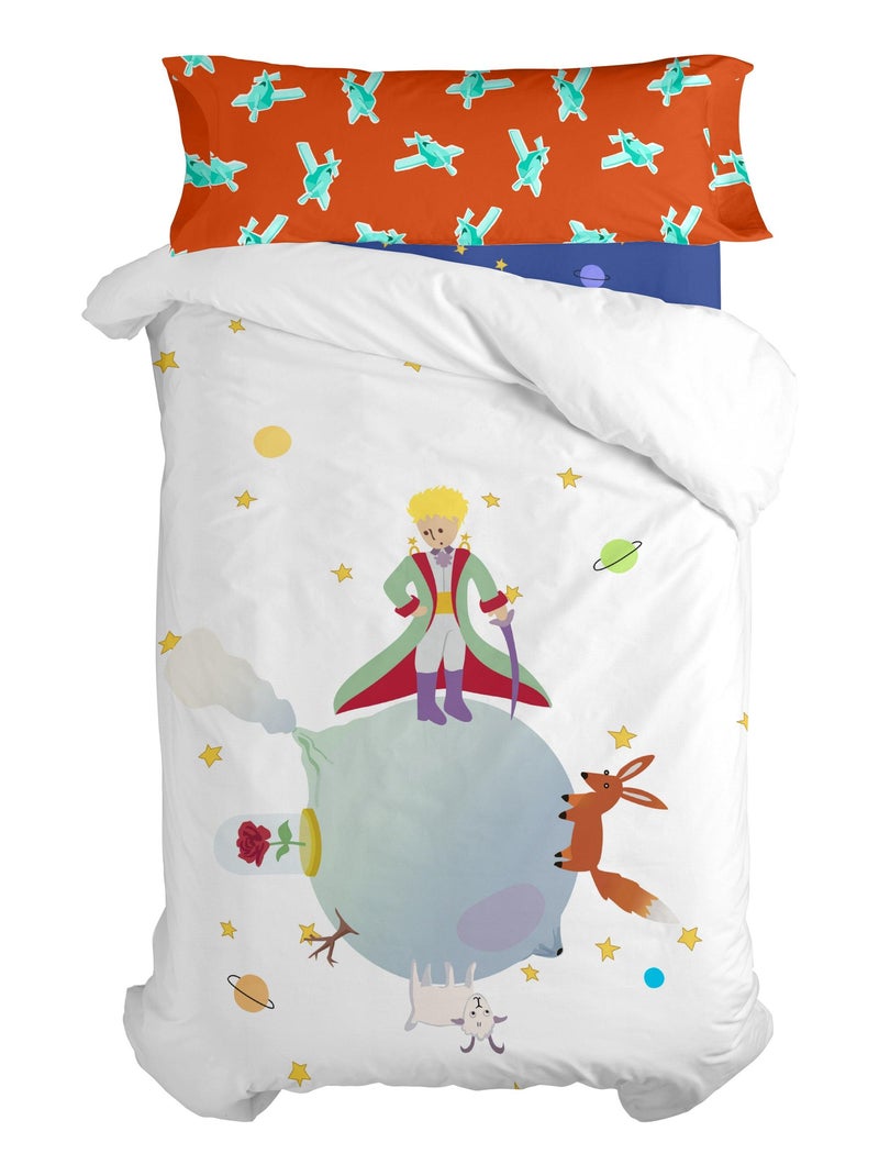 Parure housse de couette 2 pièces Le petit prince "Happyfriday" Blanc - Kiabi