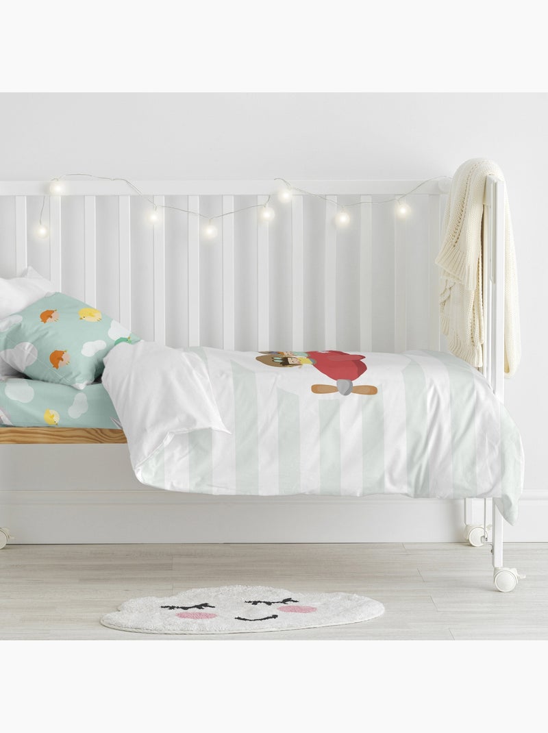 Parure housse de couette 2 pièces Learning to fly Berceau "Happyfriday" Multicolore - Kiabi