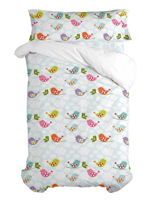 Parure housse de couette 2 pièces Little birds "Happyfriday" - Kiabi