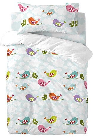 Parure housse de couette 2 pièces little birds lit bébé "happyfriday