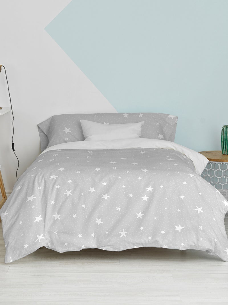 Parure housse de couette 2 pièces Little star "Happyfriday" Gris - Kiabi