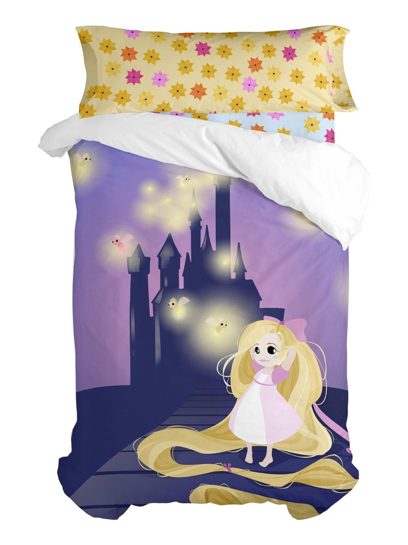 Parure housse de couette 2 pièces Long braid "Happyfriday" Blanc - Kiabi