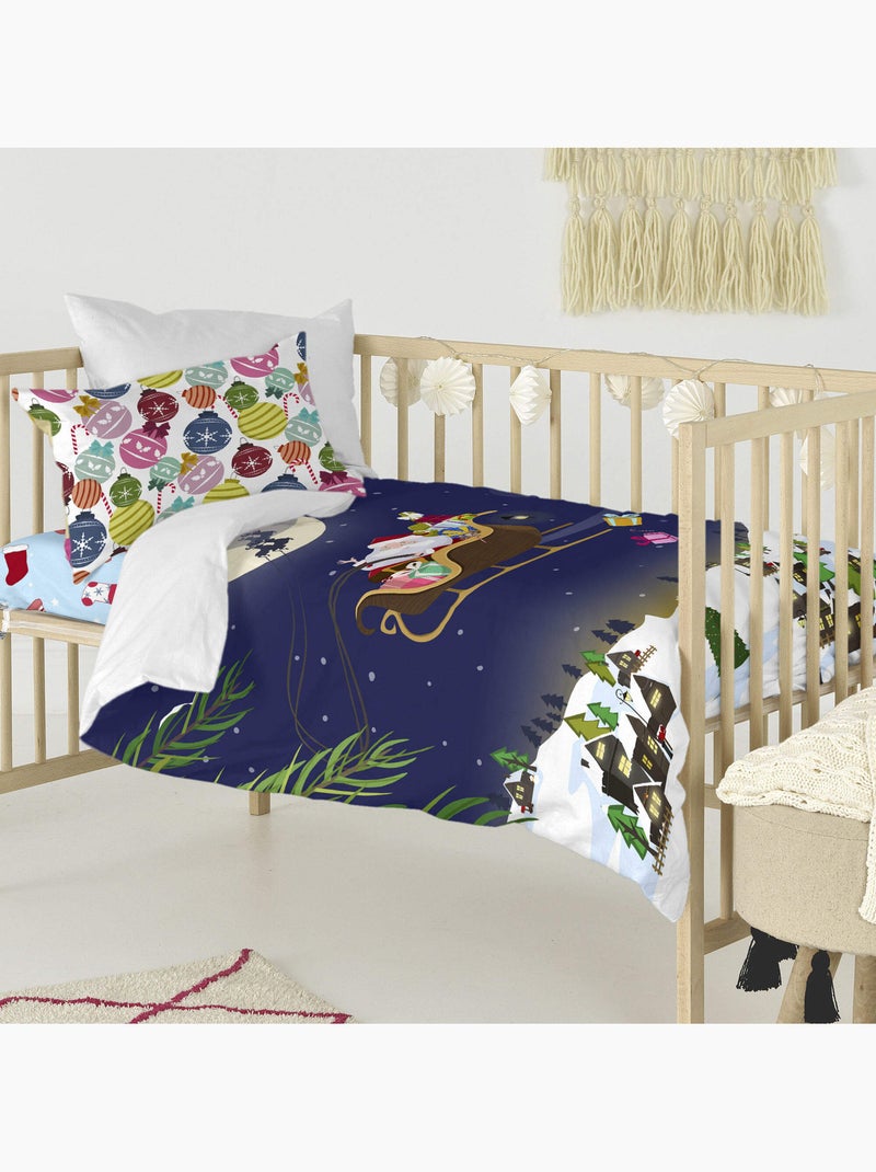 Parure housse de couette 2 pièces Merry christmas Lit Bébé "Happyfriday" Multicolore - Kiabi