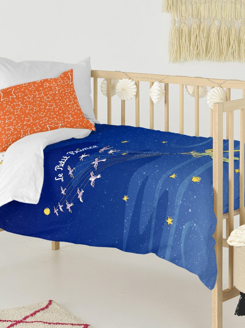 Parure housse de couette 2 pièces Migration Berceau "Happyfriday" Bleu Jaune - Kiabi