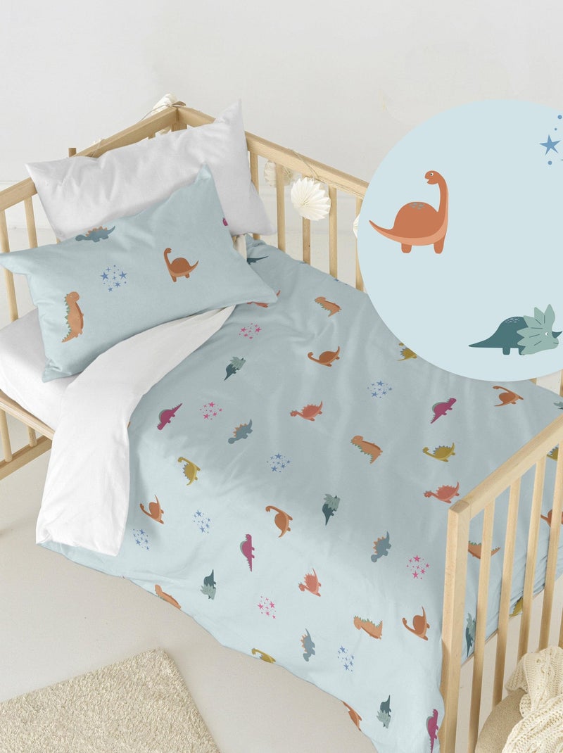 Parure housse de couette 2 pièces Mini dinosaur "Happyfriday" Blanc - Kiabi