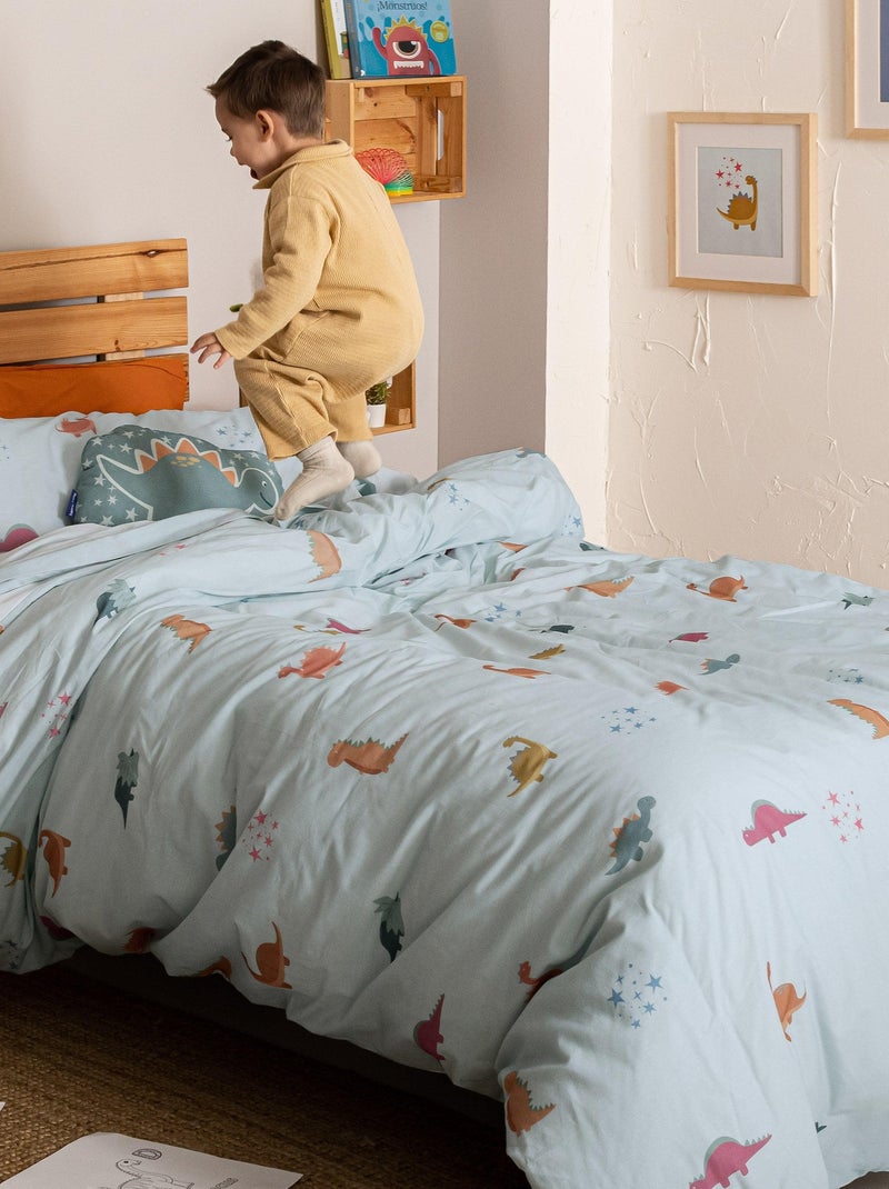 Parure housse de couette 2 pièces Mini dinosaur "Happyfriday" Blanc - Kiabi