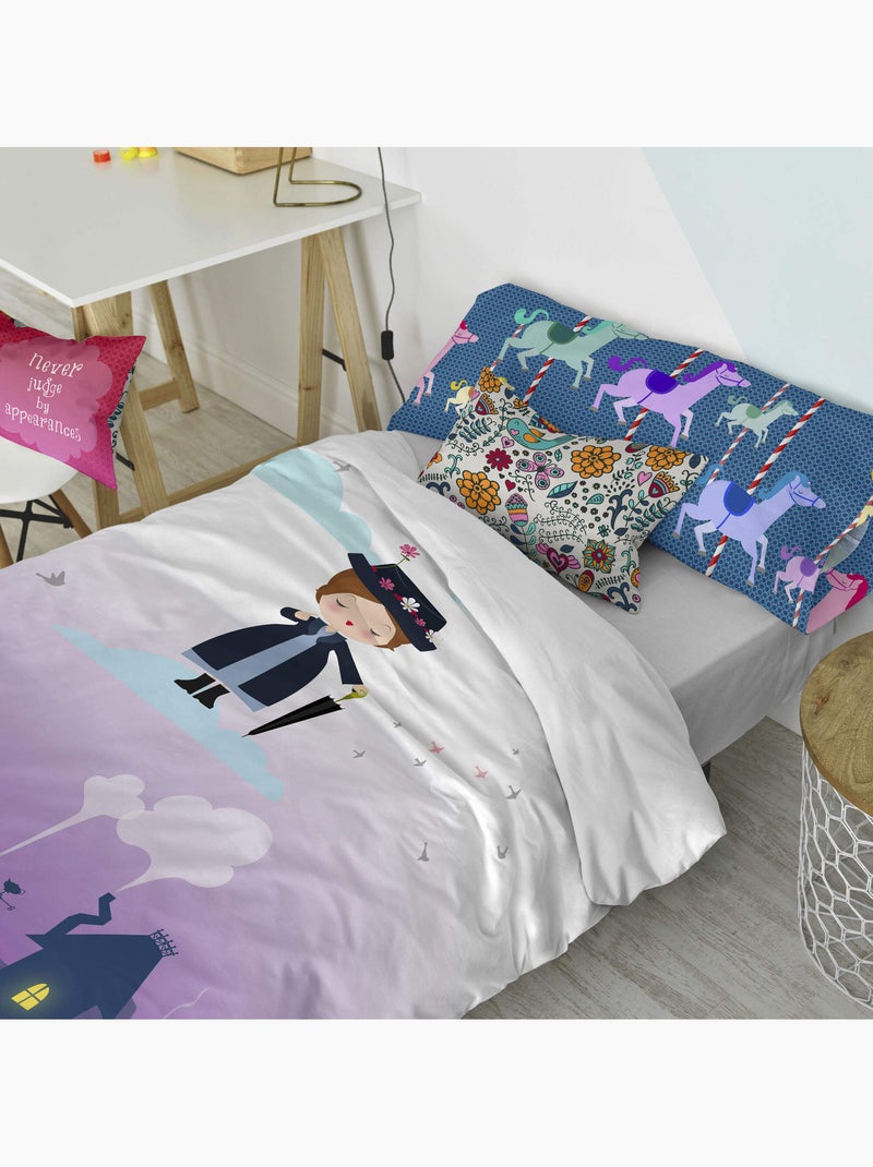 Parure housse de couette 2 pièces Nanny "Happyfriday" Multicolore - Kiabi