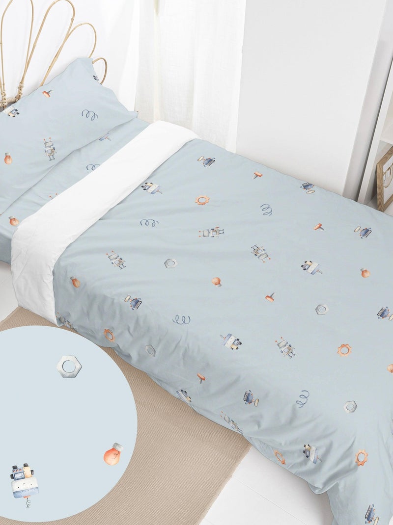 Parure housse de couette 2 pièces Nut "Happyfriday" Blanc - Kiabi