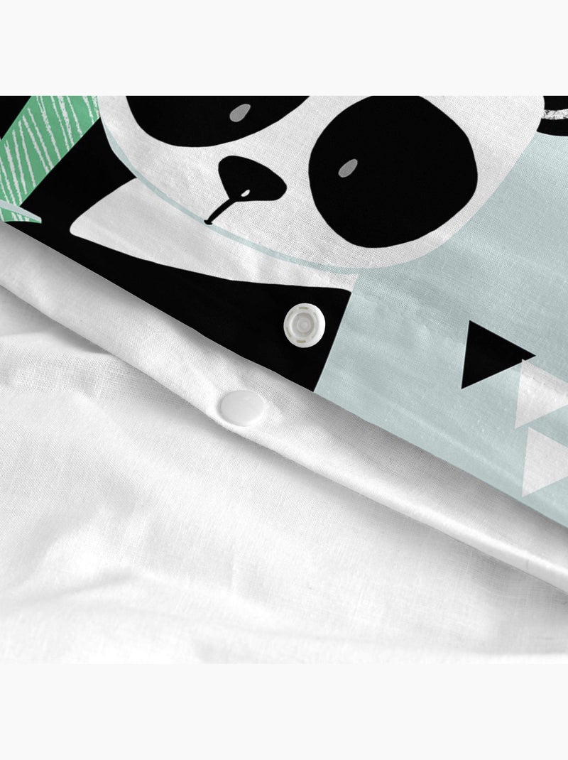 Parure housse de couette 2 pièces Panda garden blue "Happyfriday" Bleu - Kiabi