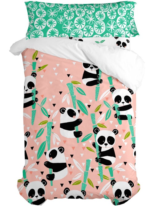 Parure housse de couette 2 pièces Panda garden "Happyfriday" - Kiabi