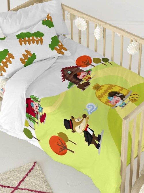 Parure housse de couette 2 pièces Piggys Berceau "Happyfriday" - Kiabi