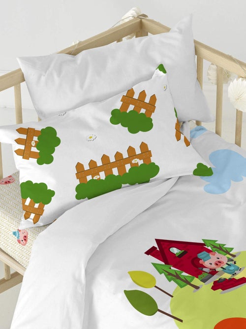 Parure housse de couette 2 pièces Piggys Berceau "Happyfriday" - Kiabi