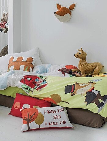 Parure housse de couette 2 pièces Piggys "Happyfriday