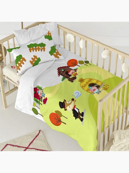 Parure housse de couette 2 pièces Piggys "Happyfriday" - Kiabi