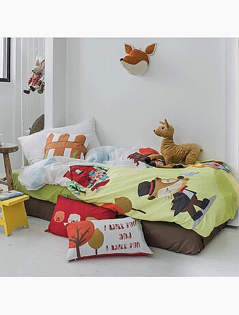 Parure housse de couette 2 pièces Piggys "Happyfriday