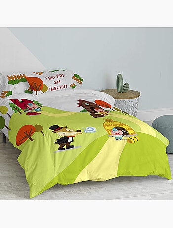 Parure housse de couette 2 pièces Piggys "Happyfriday