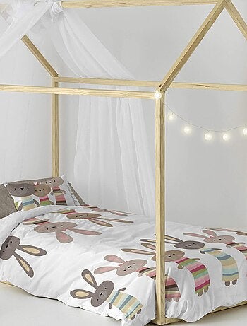 Parure housse de couette 2 pièces Rabbit family "Happyfriday