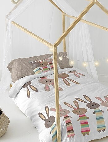 Parure housse de couette 2 pièces Rabbit family "Happyfriday
