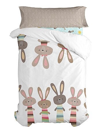 Parure housse de couette 2 pièces Rabbit family "Happyfriday