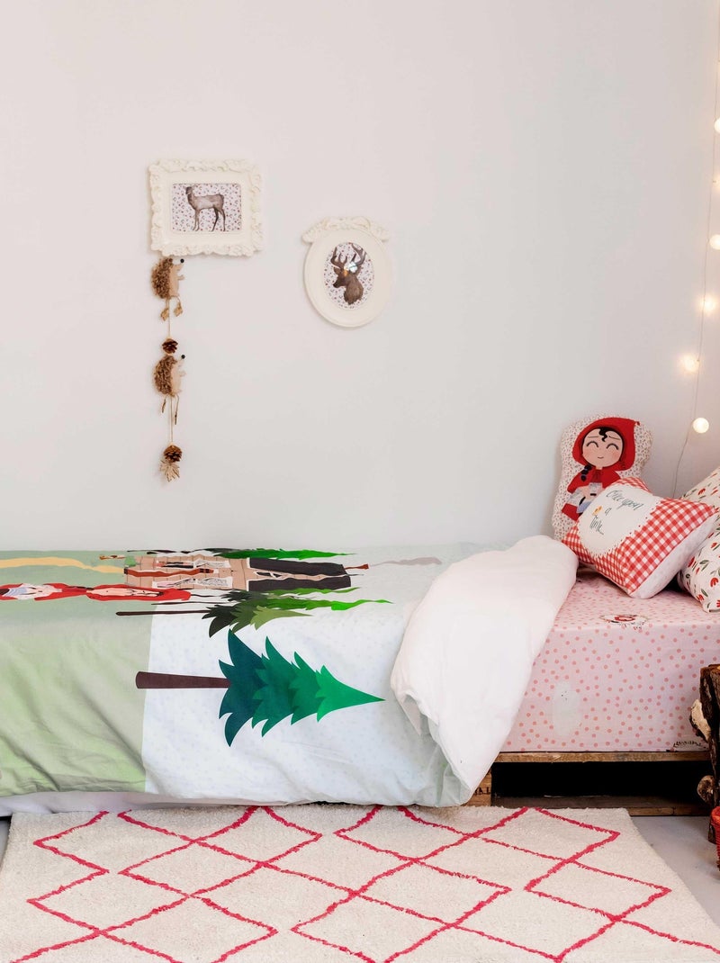 Parure housse de couette 2 pièces Red riding hood "Happyfriday" Blanc - Kiabi