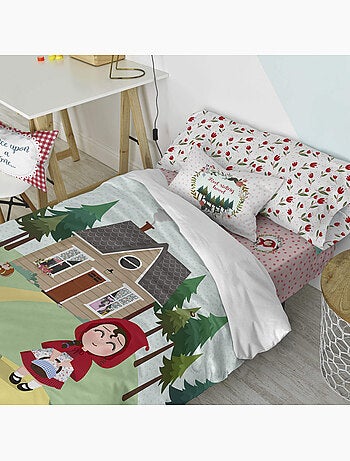 Parure housse de couette 2 pièces Red riding hood "Happyfriday