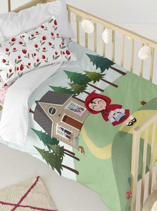 Parure housse de couette 2 pièces Red riding hood Lit Bébé "Happyfriday"