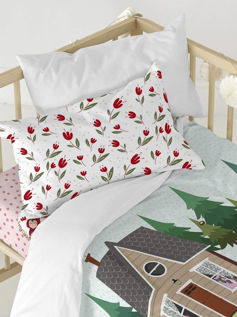 Parure housse de couette 2 pièces Red riding hood Lit Bébé "Happyfriday" Bleu Rouge - Kiabi