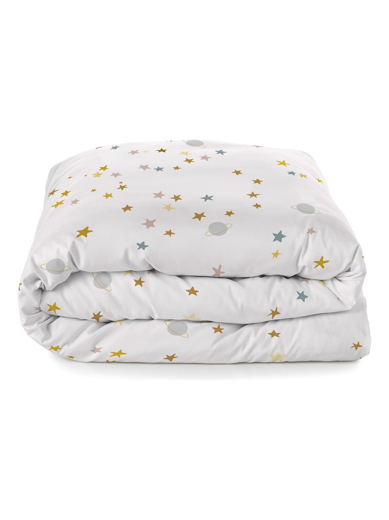 Parure housse de couette 2 pièces Saturn "Happyfriday" Blanc - Kiabi