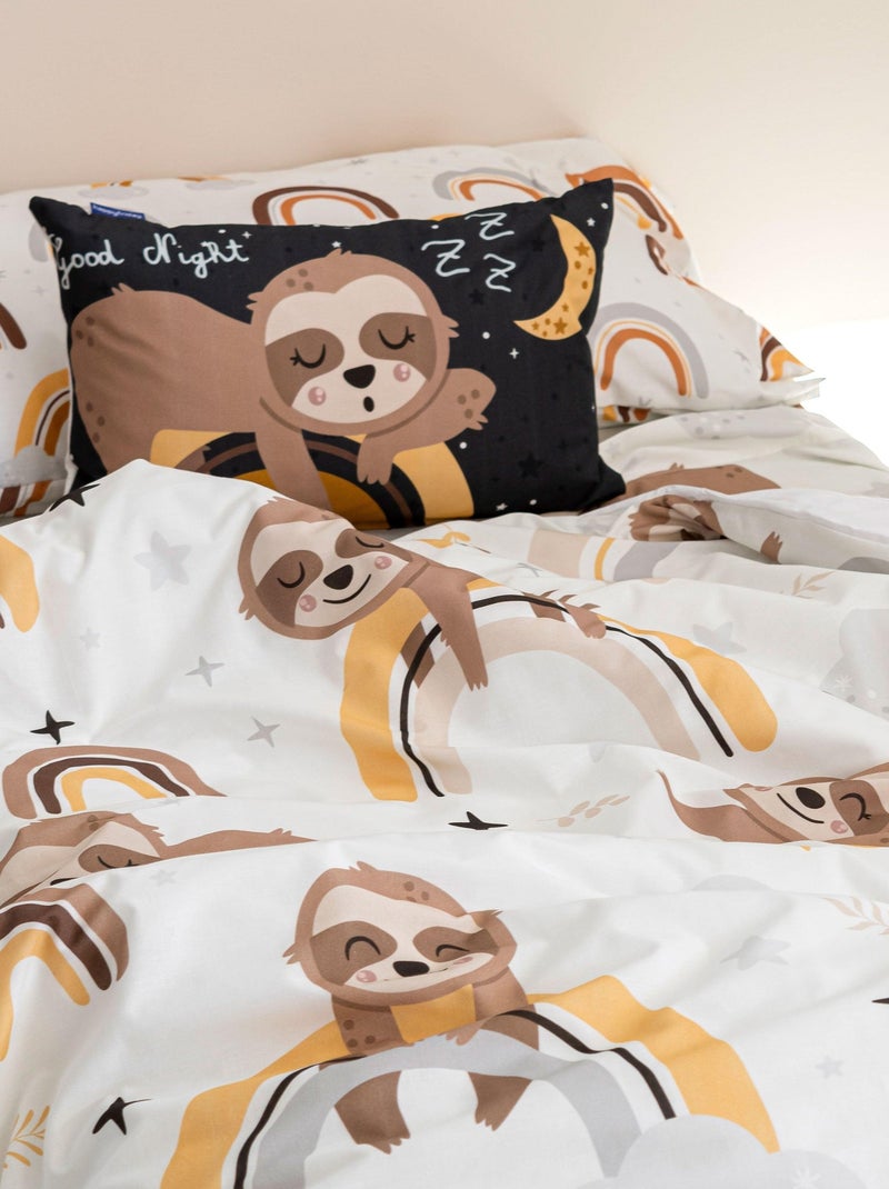 Parure housse de couette 2 pièces Sleepy sloth "Happyfriday" Multicolore - Kiabi
