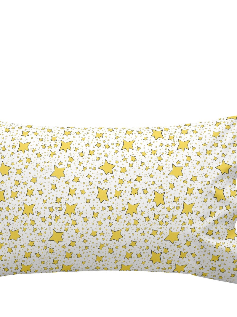 Parure housse de couette 2 pièces Son monde Lit Bébé "Happyfriday" Bleu Jaune Blanc - Kiabi