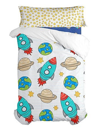 Parure housse de couette 2 pièces Space rocket "Happyfriday