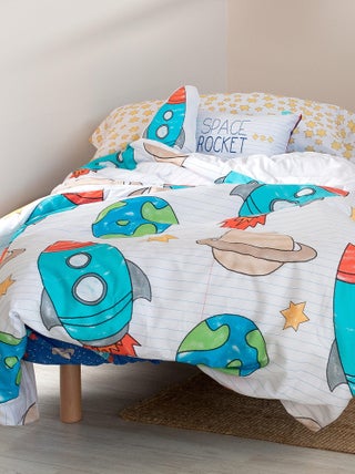 Parure housse de couette 2 pièces Space rocket "Happyfriday"