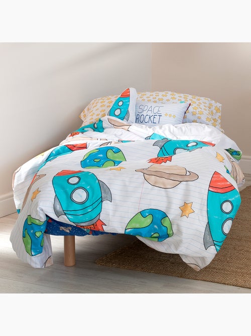 Parure housse de couette 2 pièces Space rocket "Happyfriday" - Kiabi