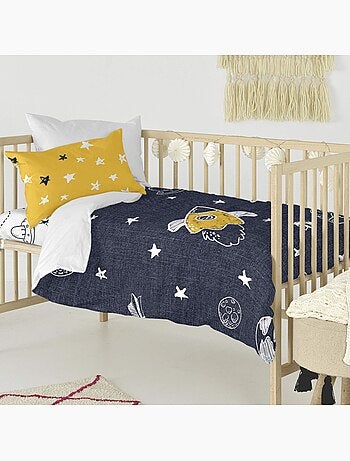 Parure housse de couette 2 pièces starspace berceau "happyfriday