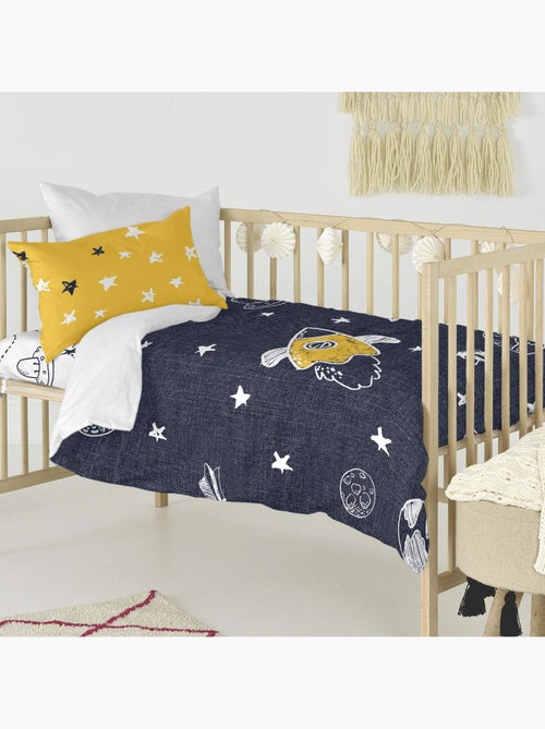 Parure housse de couette 2 pièces starspace berceau "happyfriday" - Kiabi Parure housse de couette 2 pièces starspace berceau "happyfriday" - Kiabi