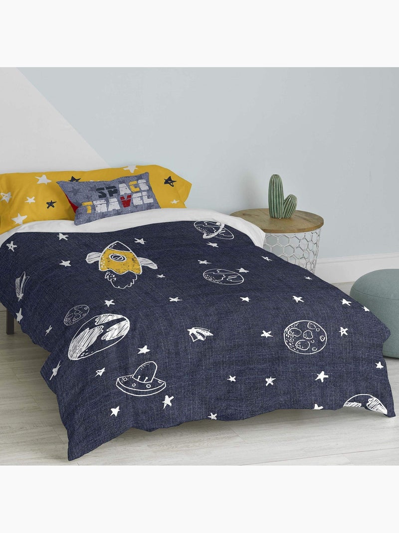 Parure housse de couette 2 pièces Starspace "Happyfriday" Multicolore - Kiabi