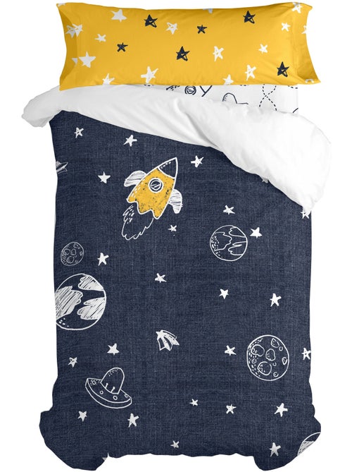 Parure housse de couette 2 pièces Starspace "Happyfriday" - Kiabi